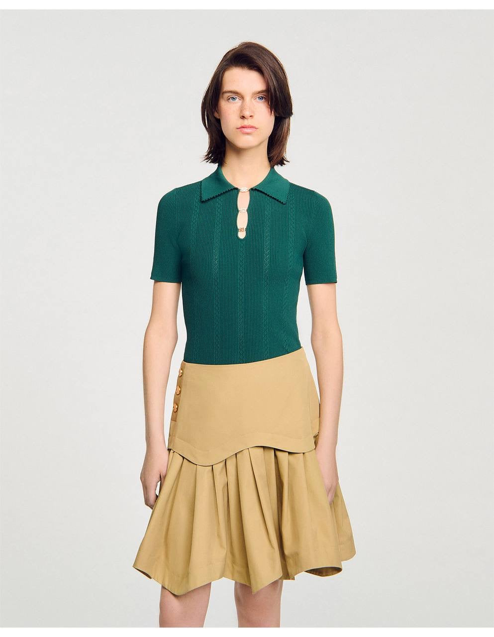 SD Mahee Dark Green Polo Sweater