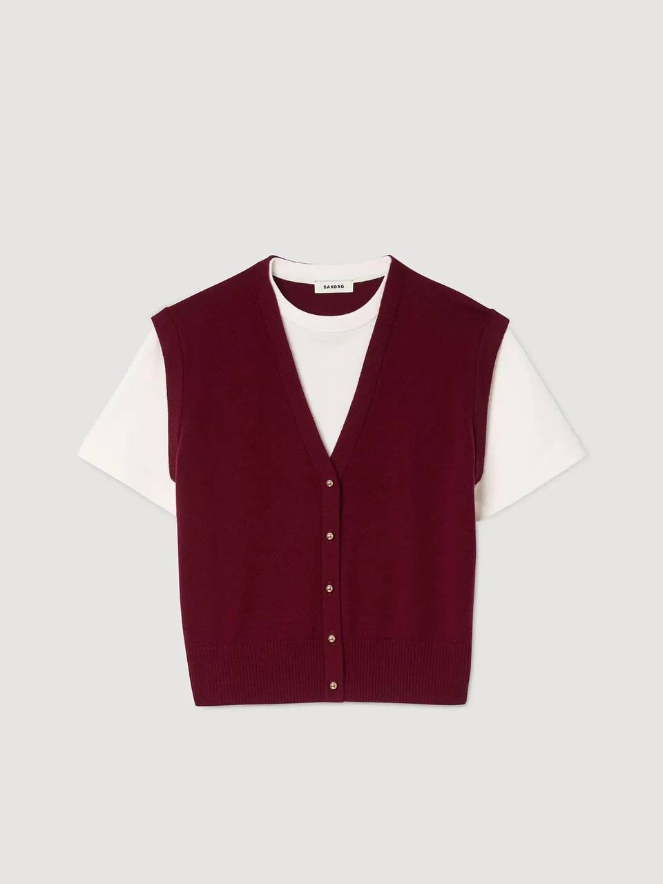 SD Two-Tone Wool And Cashmere Sweater Vest Shirt