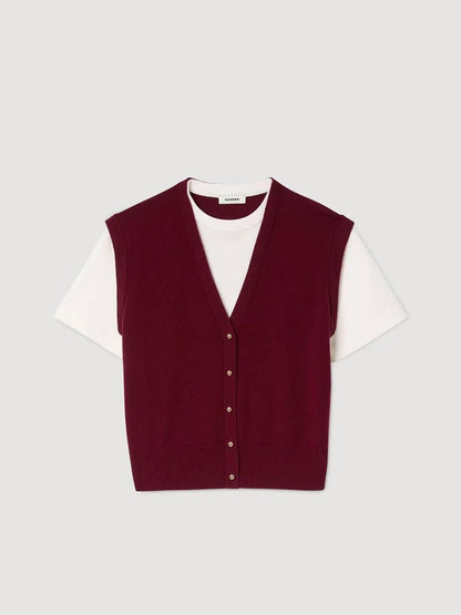 SD Two-Tone Wool And Cashmere Sweater Vest Shirt