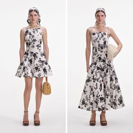SP Floral Print Linen Mini | Midi Dress