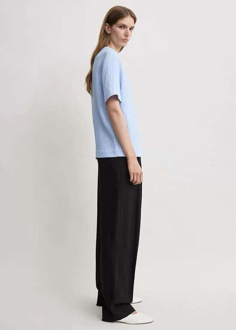 Tot Blue Soft Tunic Viscose-blend Top