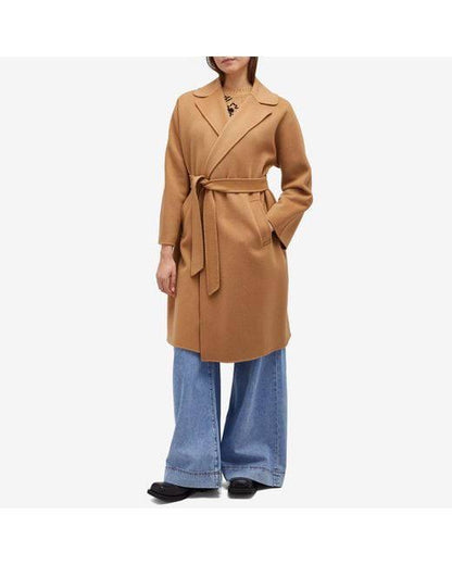 MM Civada Double-faced Brown Wool Robe Short Coat