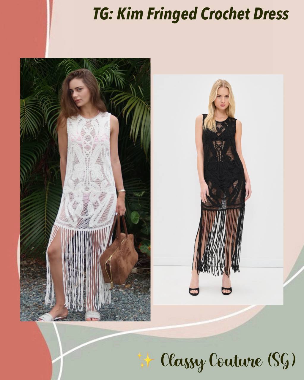 TG: Kim Fringed Crochet Dress