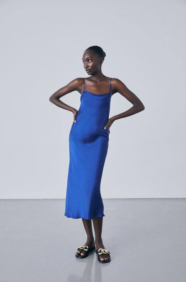 SALE! SL Long Straight Neck Midi Dress