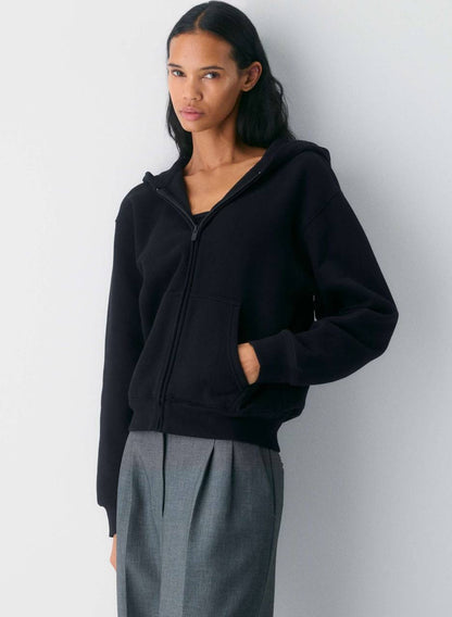 8 Colors! ARZ Cozy Sweatfleece Perfect Zip Cotton-blend Hoodie Jacket