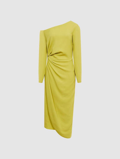 RS Nadia Off-Shoulder Drape Stretch-viscose Midi Dress