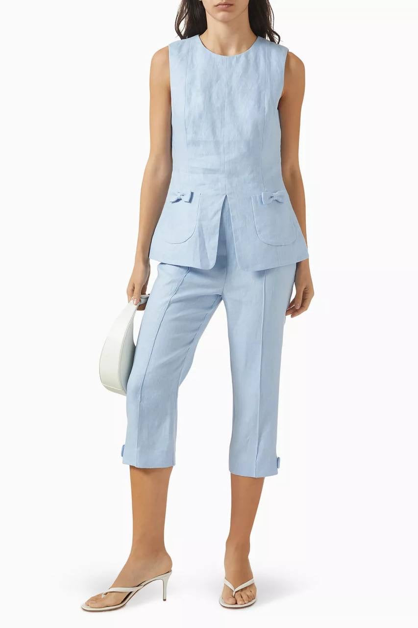 PSE Harper Linen Jacket | Vest | Capri Pants | Set