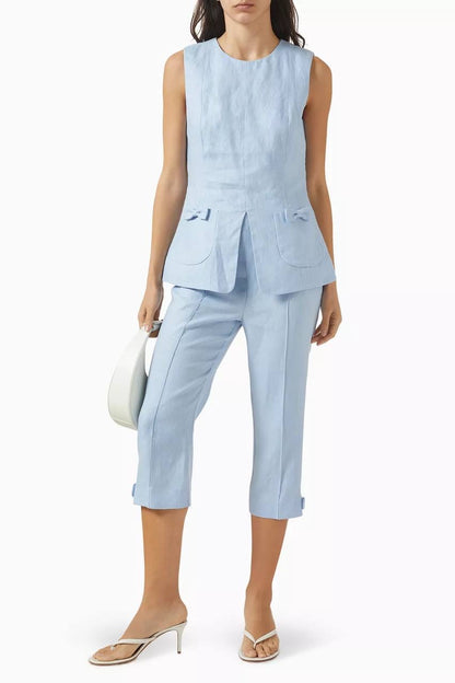 PSE Harper Linen Jacket | Vest | Capri Pants | Set
