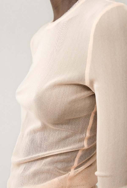 SALE! SL Silk Mesh Long Sleeve Top in Daybreak | Hot Lips