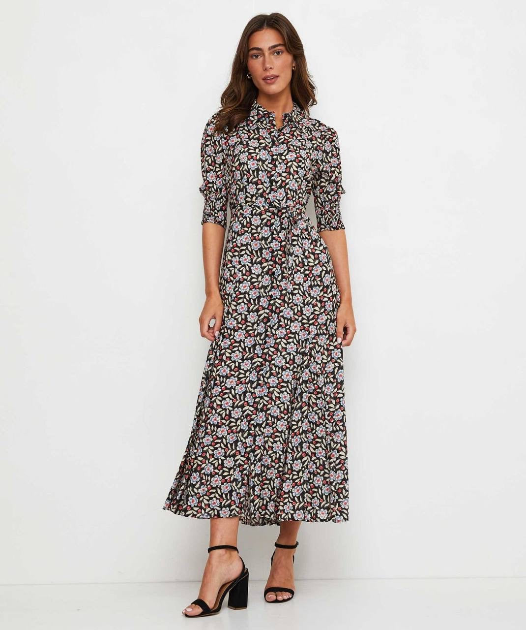RX Bloom Viscose Midi Shirtdress