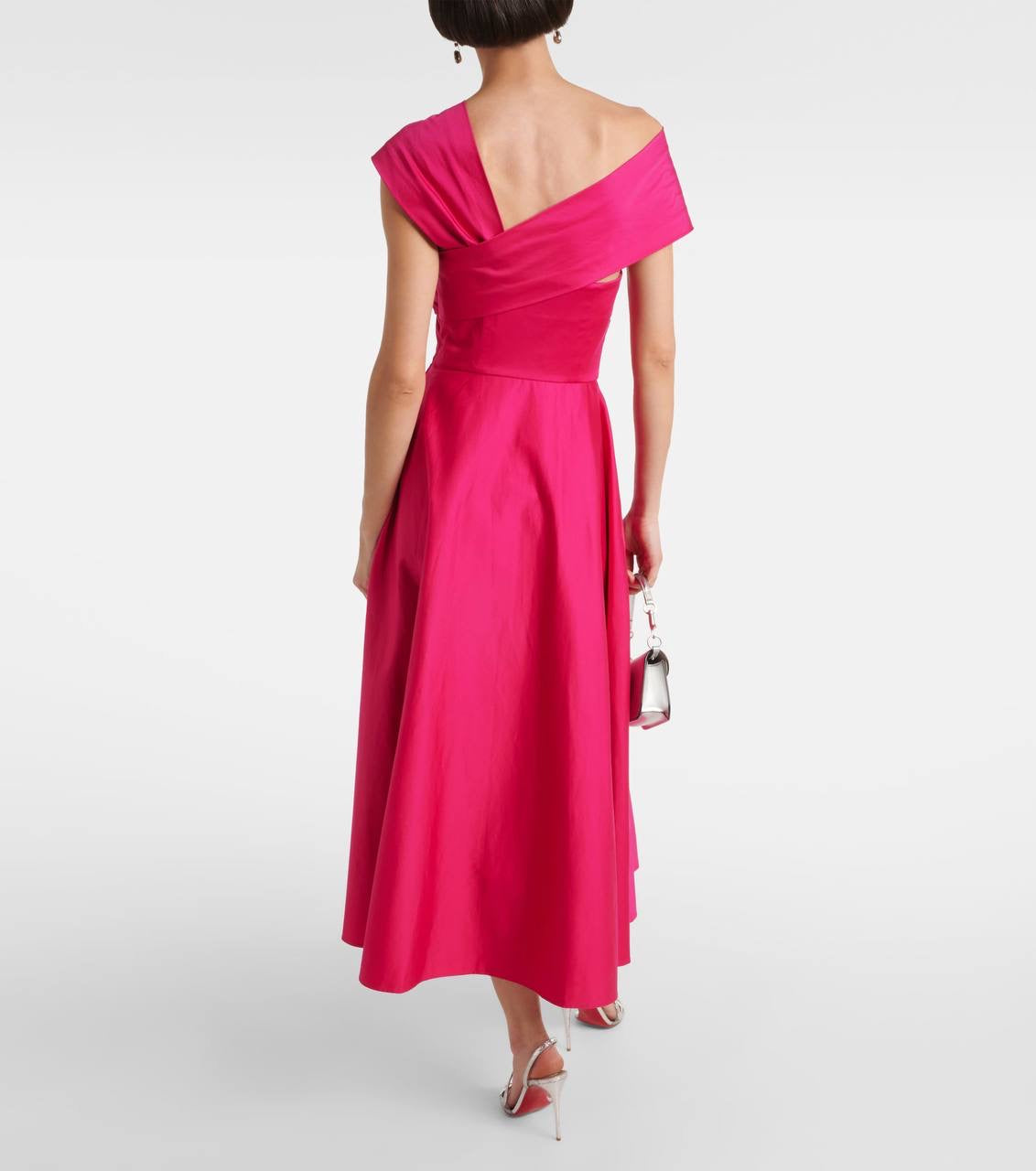 RM Asymmetric Stretching Cotton Poplin Midi Dress