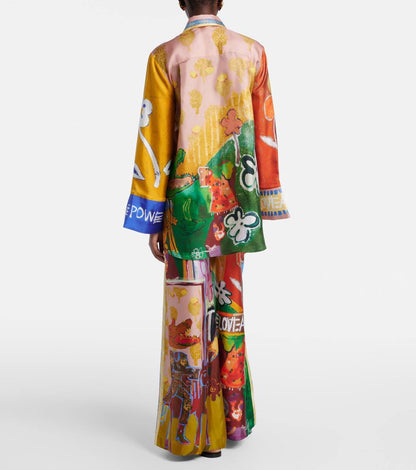 ALM: Mlak Twill Top | Silk Shirt | Pants