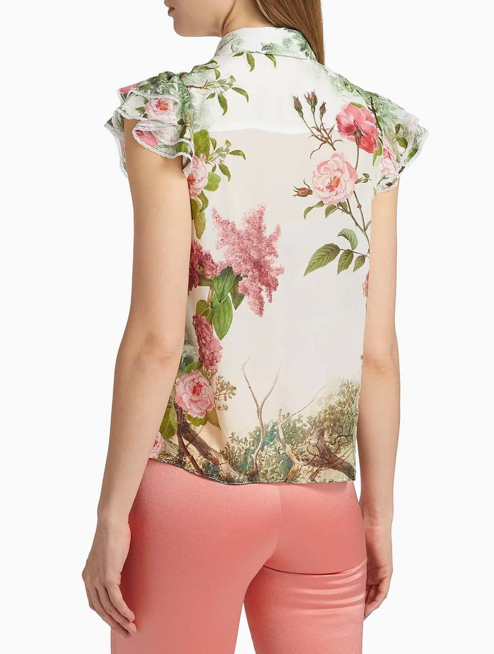 AO Minda Silk Flutter Sleeve Blouse Top
