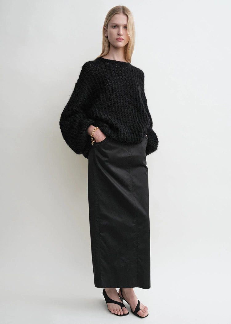 Tot Puffed Knit Mohair-Wool Blend Sweater