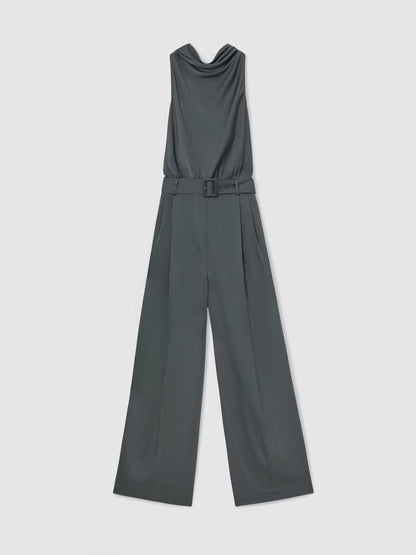 RS Erica Satin Cowl-Neck Wide-Leg Jumpsuit