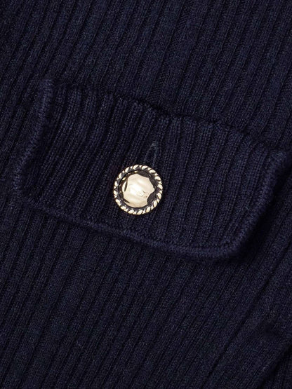 SP Navy Viscose Knit Mini | Midi Dress