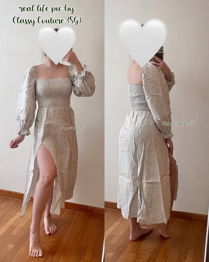 SALE! Ref Gitane Linen Midi Dress in Oatmeal