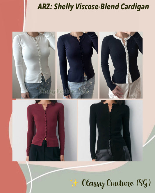 5 Colors! ARZ Shelly Viscose-Blend Button-Down Cardigan