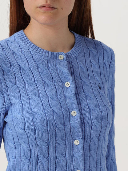 5 Colors! RL Cotton Cable Knit Crewneck Cardigan