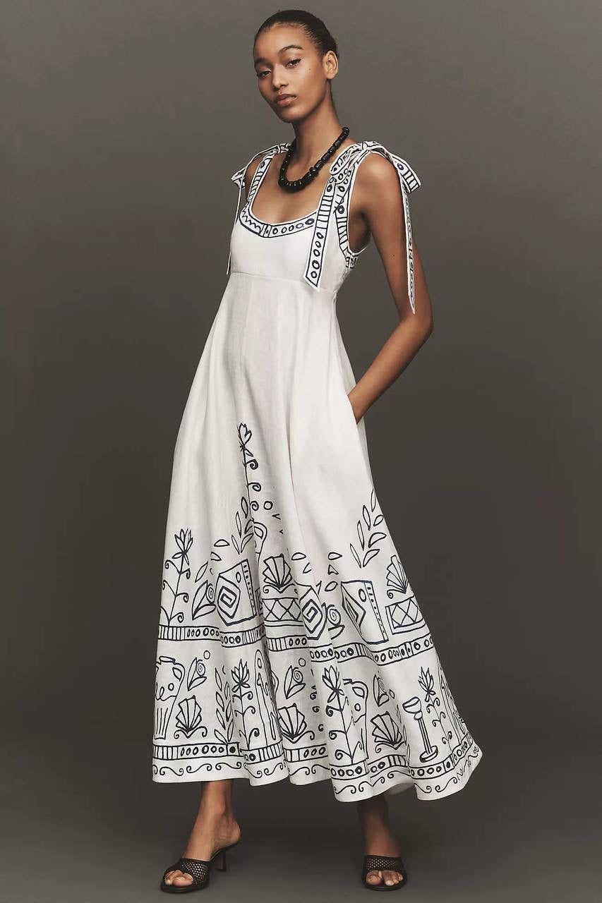 ALM Leela Ballet Linen Midi Dress