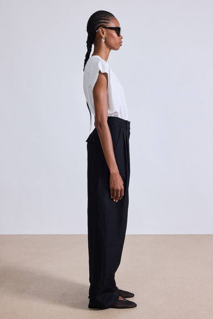 AA Mirabelle Wool-Linen High Waist Trousers Pants