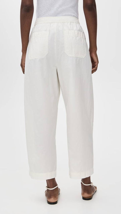 AA Spa Pleat Cotton Smock-waist Jogger Pants