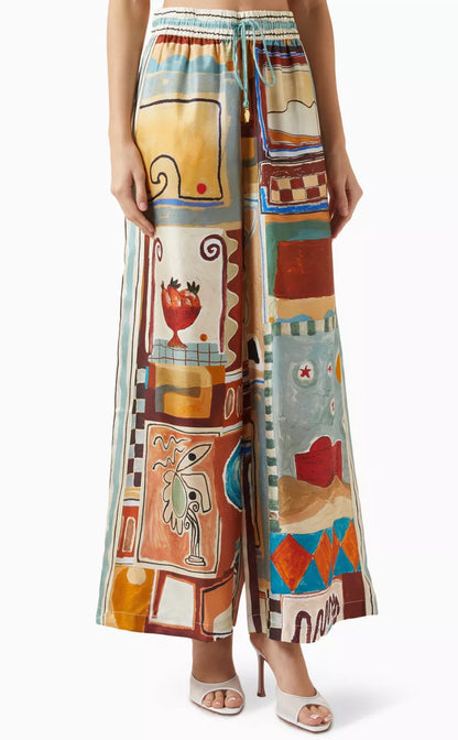 ALM Michelle Silk Shirt | Drawstring Pants | Set