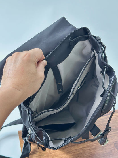 TM Ramsay Nylon Backpack Bag in Black