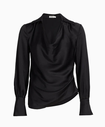SK Symone Satin Cowl Neck Top