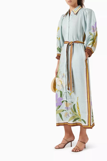ALM Alfie Linen Shirtdress Midi Dress