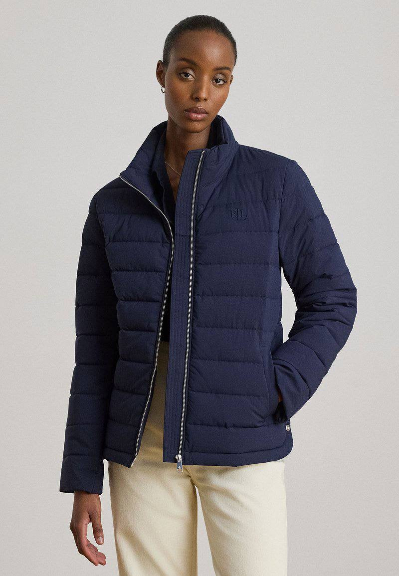 Quilted Stand-collar Mockneck Lightweight Puffer Jacket