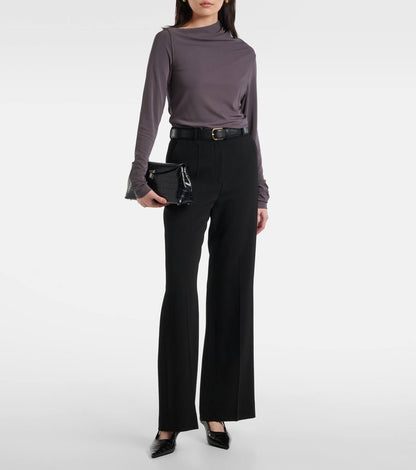 TOT Draped Viscose-blend Jersey Long Sleeved Top