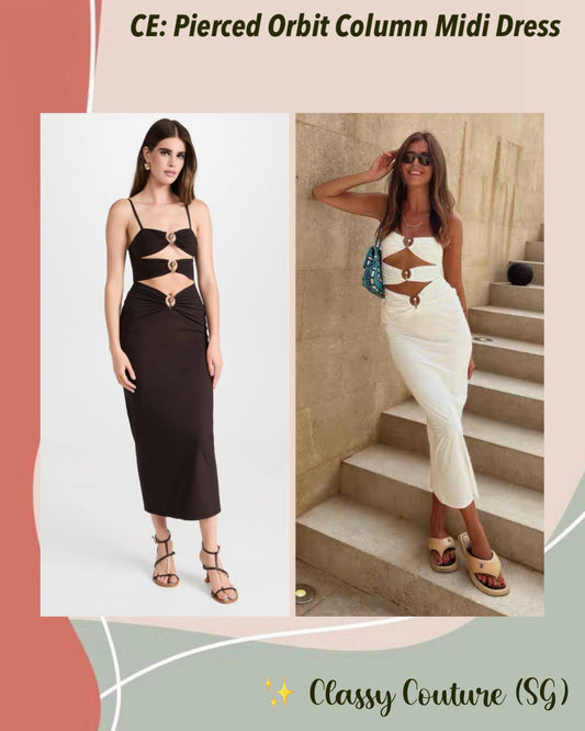 CE Pierced Orbit Column Midi Dress