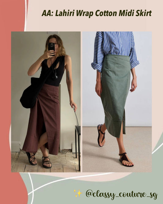 AA Lahiri Wrap Cotton Midi Skirt | Andorra | Thyme