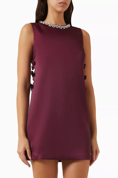 SP Cut-out Mini Dress in Satin