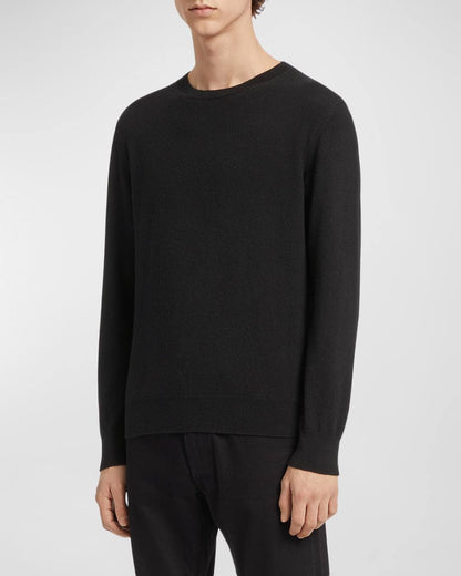 ZN Men's Cashseta Cashmere and Silk Crewneck Sweater