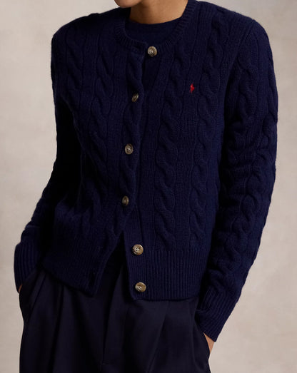 RL Cable Knit Wool Cashmere Cardigan