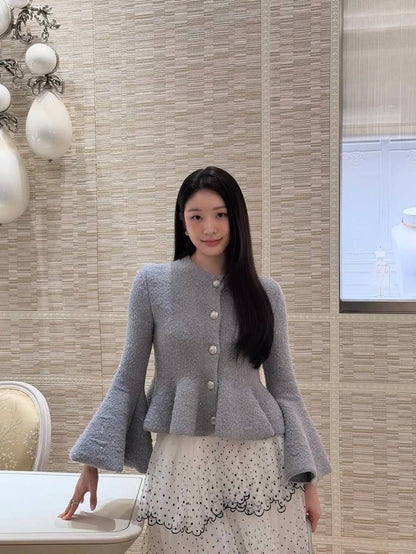 DR Virgin Wool-Blend Knit Embroidered with Silver-Tone Sequins
