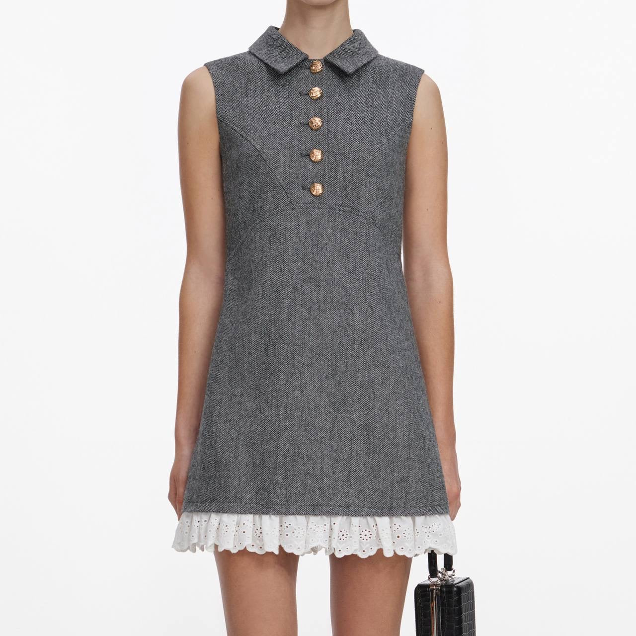 SP Grey Herringbone Mini Dress
