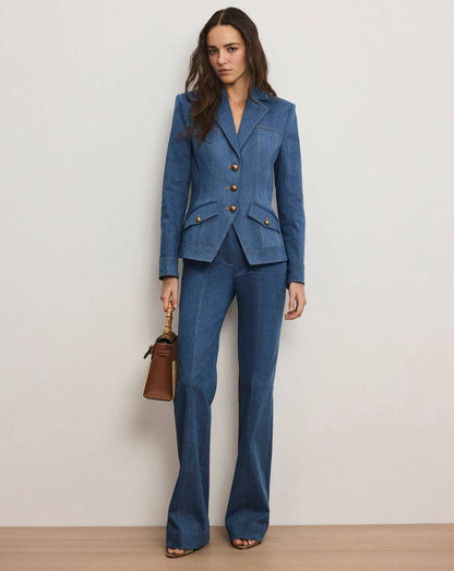 VB Randy Single-Breasted Blazer | Frenkle Pant | Cotton-blend Denim Set