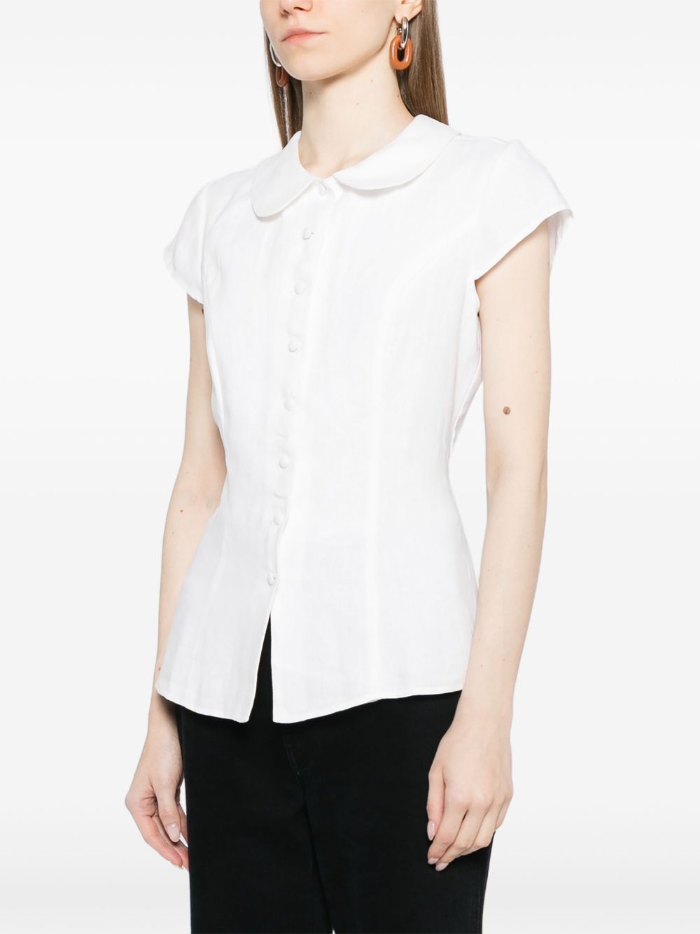 Ref Molly Collared Linen Shirt Top