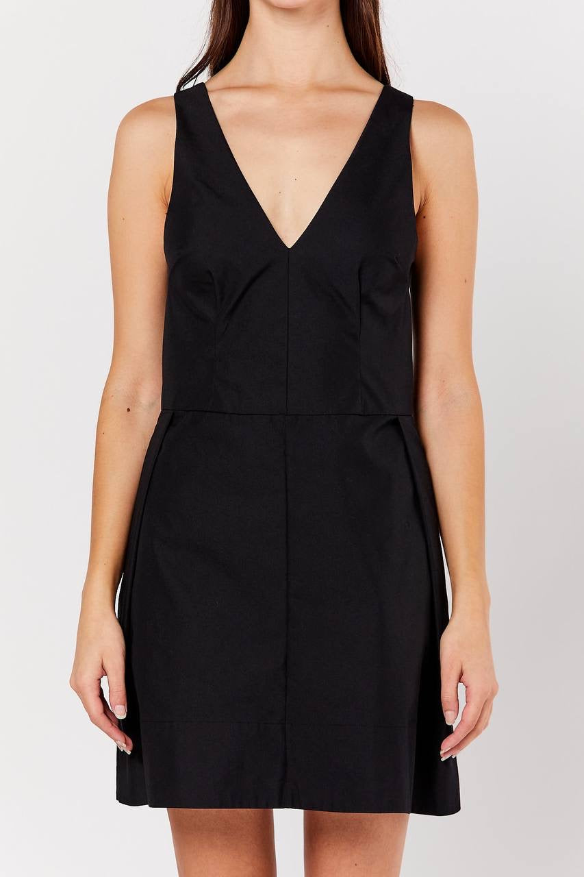 LM Davey V-Neck Cotton-blend Mini Dress