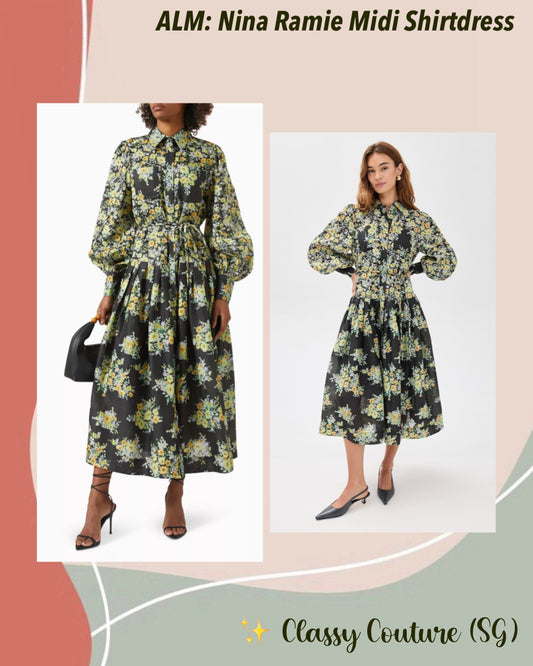 ALM Nina Ramie Shirtdress Midi Dress