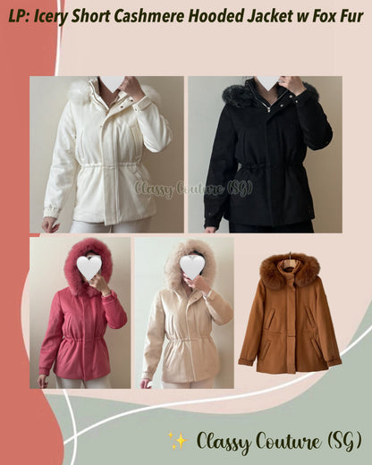 LP Icery Cashmere Short Jacket with Fox Fur Trim