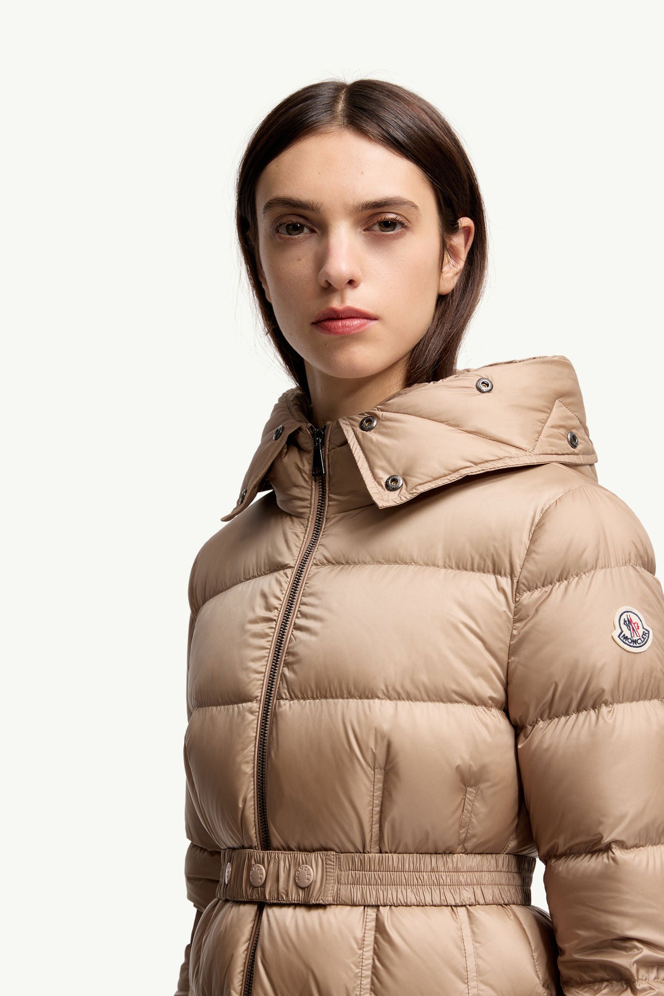 MC Boedic Hooded Shearling-Trimmed Long Down Jacket Coat