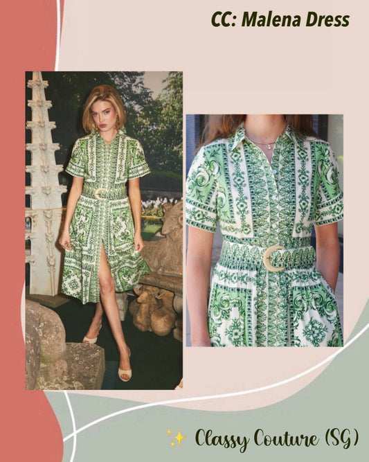 CC Malena Cotton Belted Midi Dress