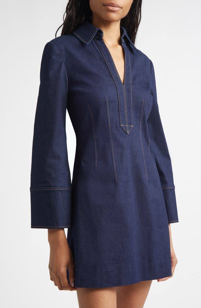 VB Raymond Denim Shirtdress Mini Dress