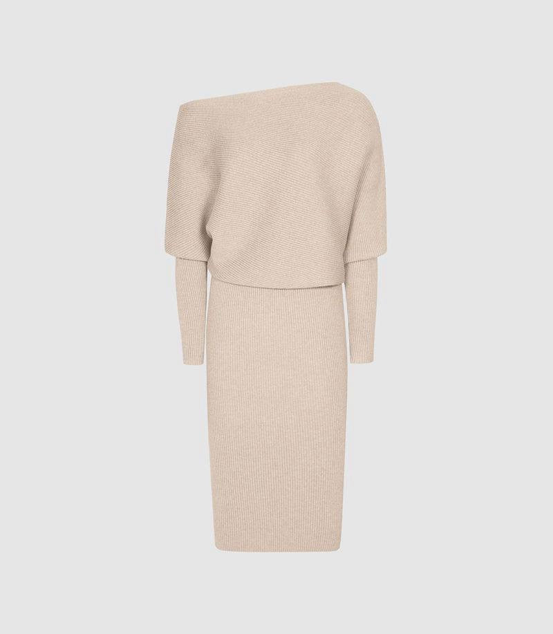 RS Lara Off The Shoulder Ribbed Midi Dress