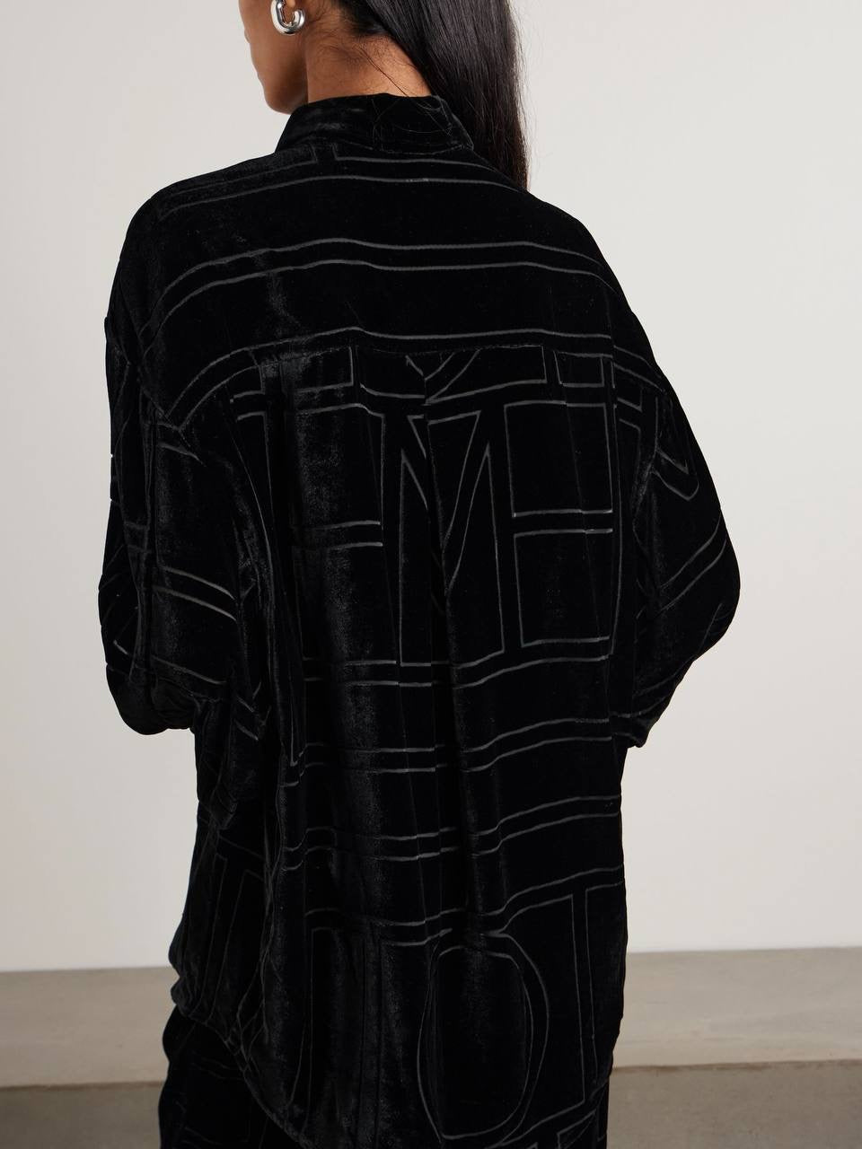 TOT Devoré-Velvet Shirt | Wide-Leg Pants | Monogram Viscose-Silk Set