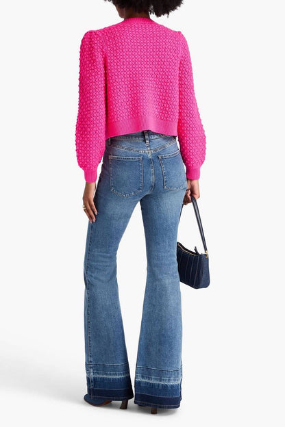 AO Roseline Bell High-Rise Flared Stretch-cotton Denim Jeans
